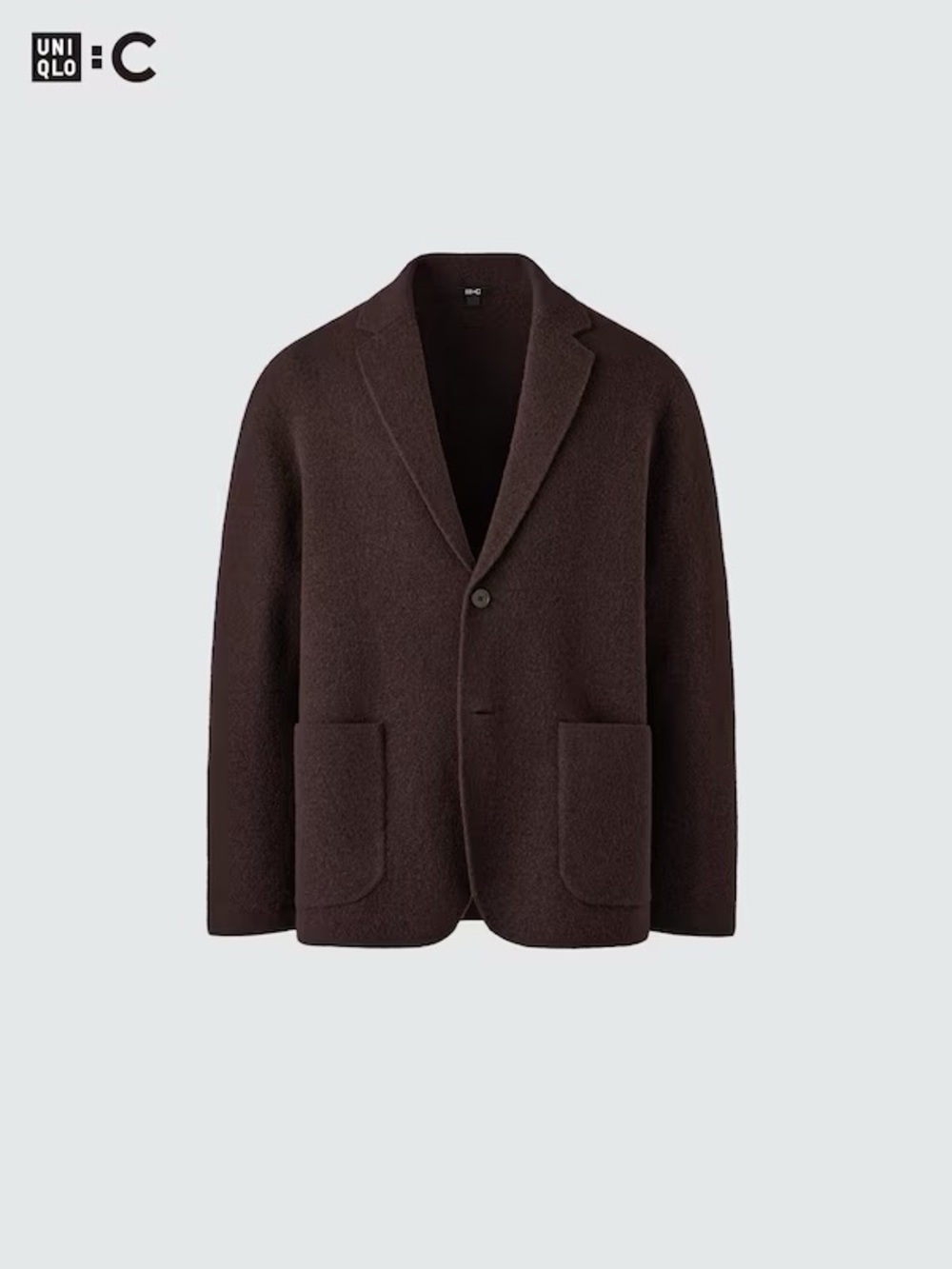 ISO UNIQLO C Brown Textured Blazer / Knitted Jacket